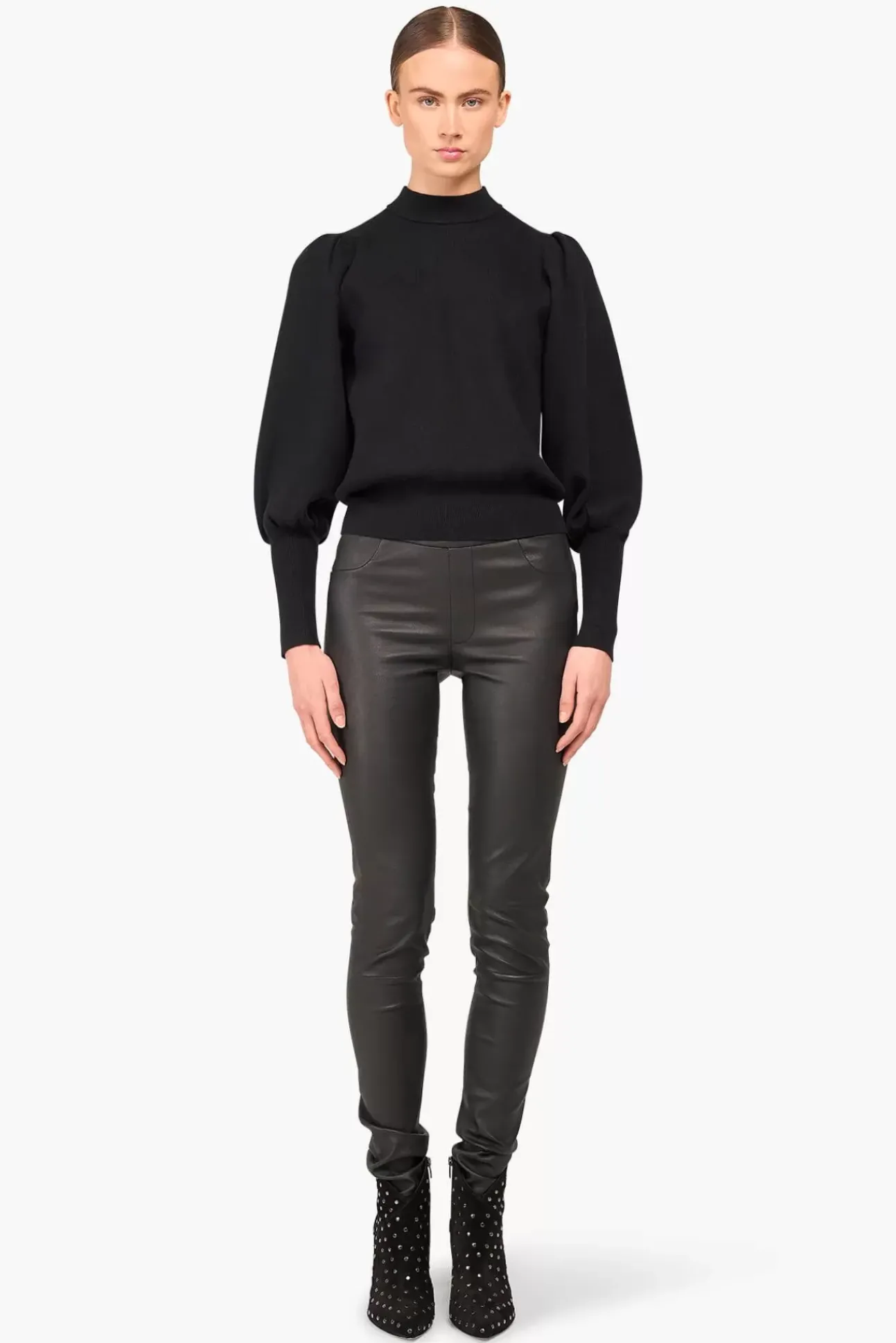JANICE Sweaters & Truien^Gebreide Trui Pof Mouwen Jay Zwart