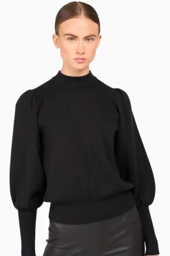 JANICE Sweaters & Truien^Gebreide Trui Pof Mouwen Jay Zwart