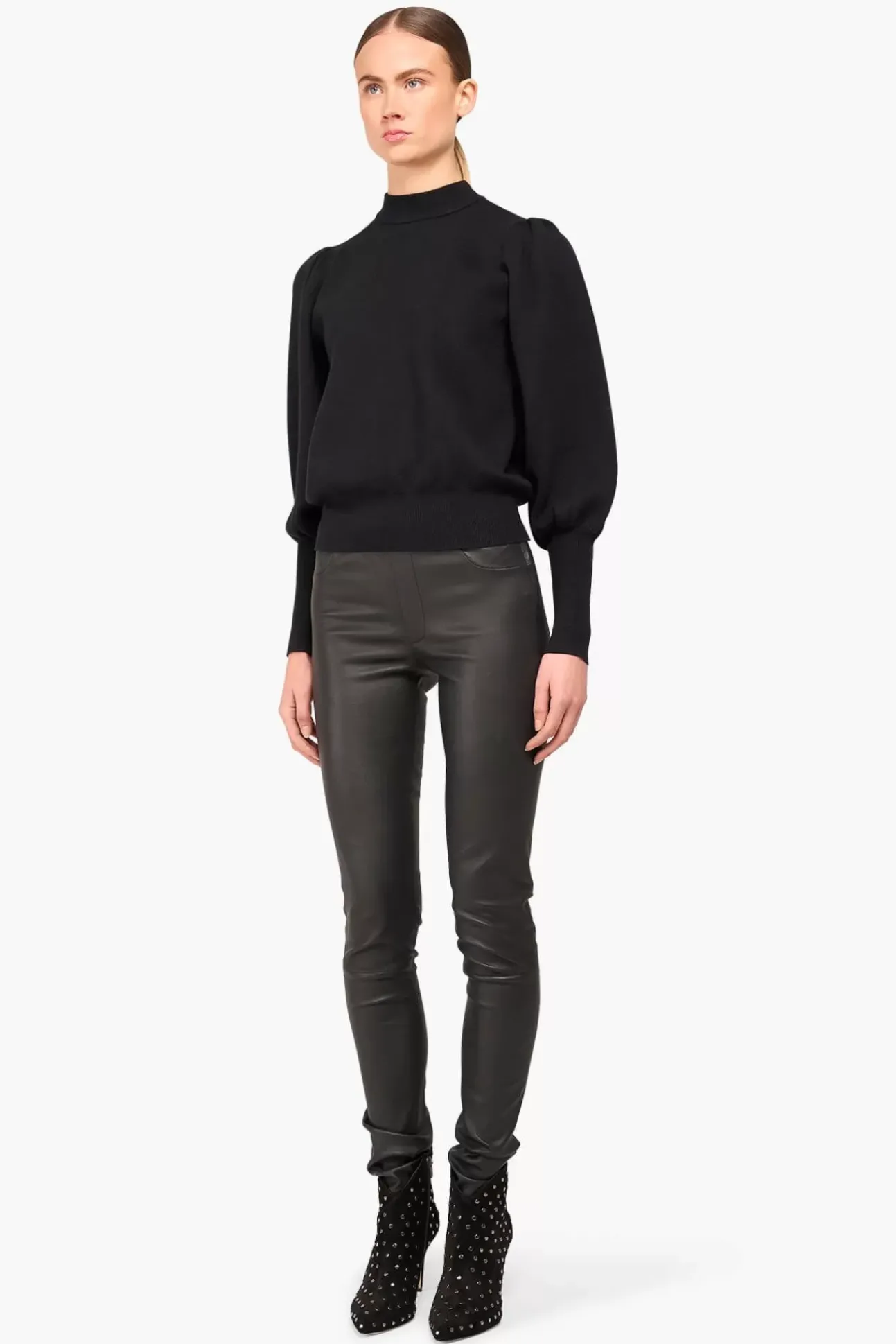 JANICE Sweaters & Truien^Gebreide Trui Pof Mouwen Jay Zwart