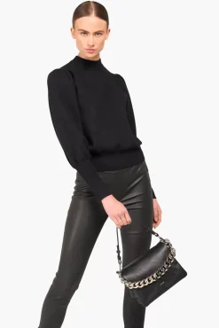 JANICE Sweaters & Truien^Gebreide Trui Pof Mouwen Jay Zwart