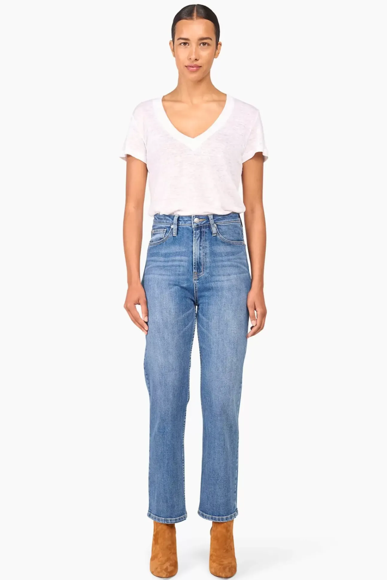 JANICE Broeken^High Rise Boyfriend Jeans Morgan Blue 405