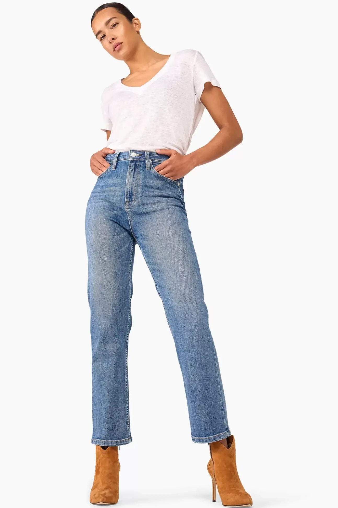 JANICE Broeken^High Rise Boyfriend Jeans Morgan Blue 405