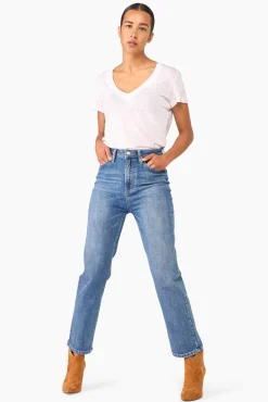 JANICE Broeken^High Rise Boyfriend Jeans Morgan Blue 405