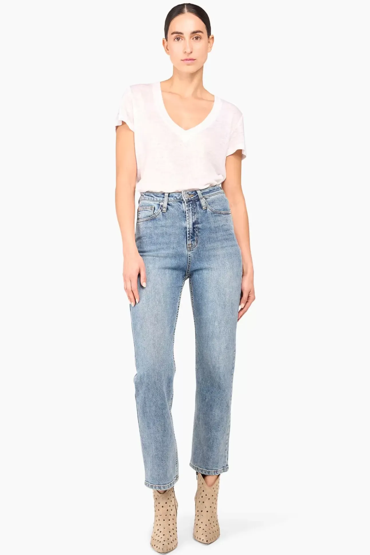JANICE Denim^High Rise Boyfriend Jeans Morgan Blue 395