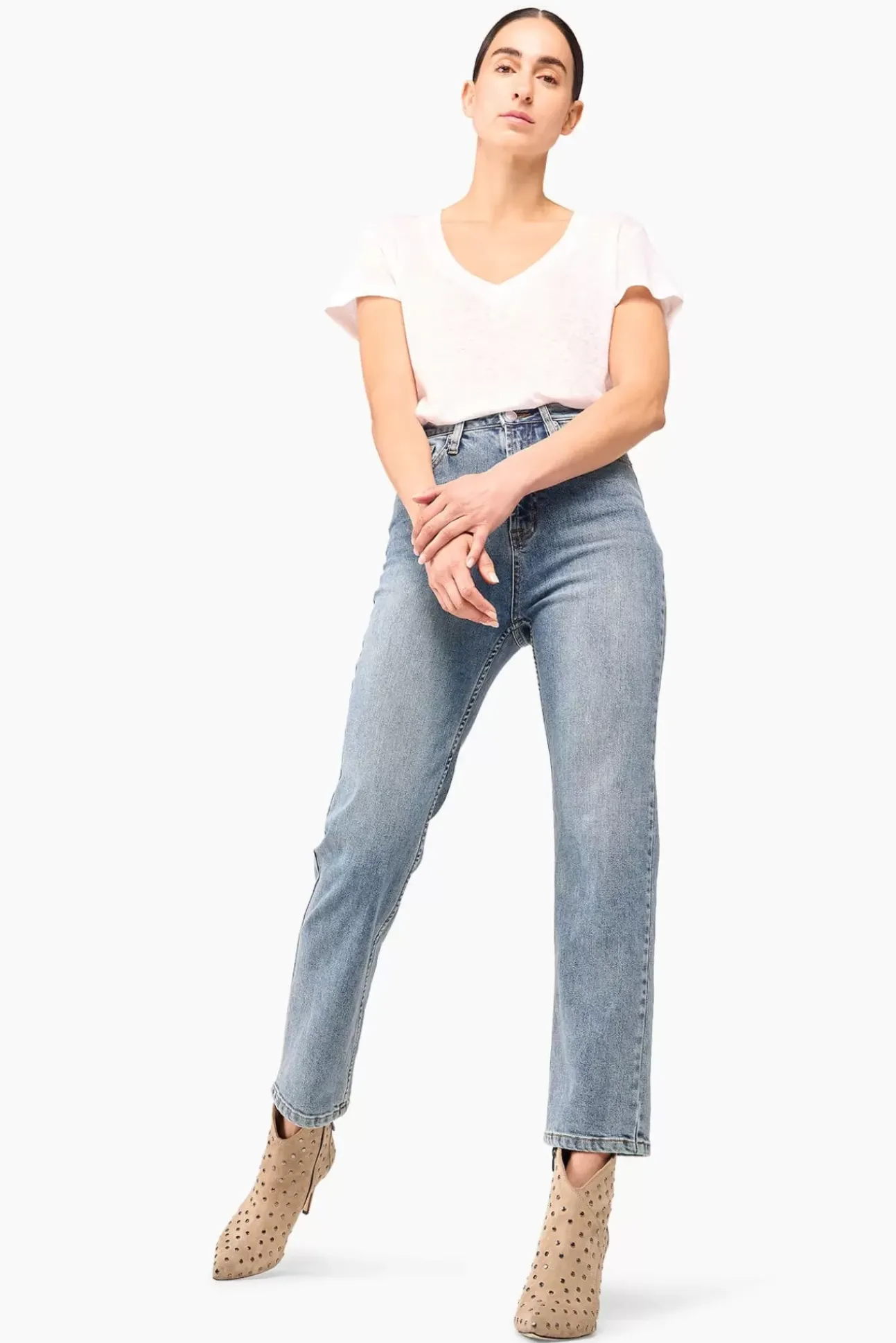 JANICE Denim^High Rise Boyfriend Jeans Morgan Blue 395