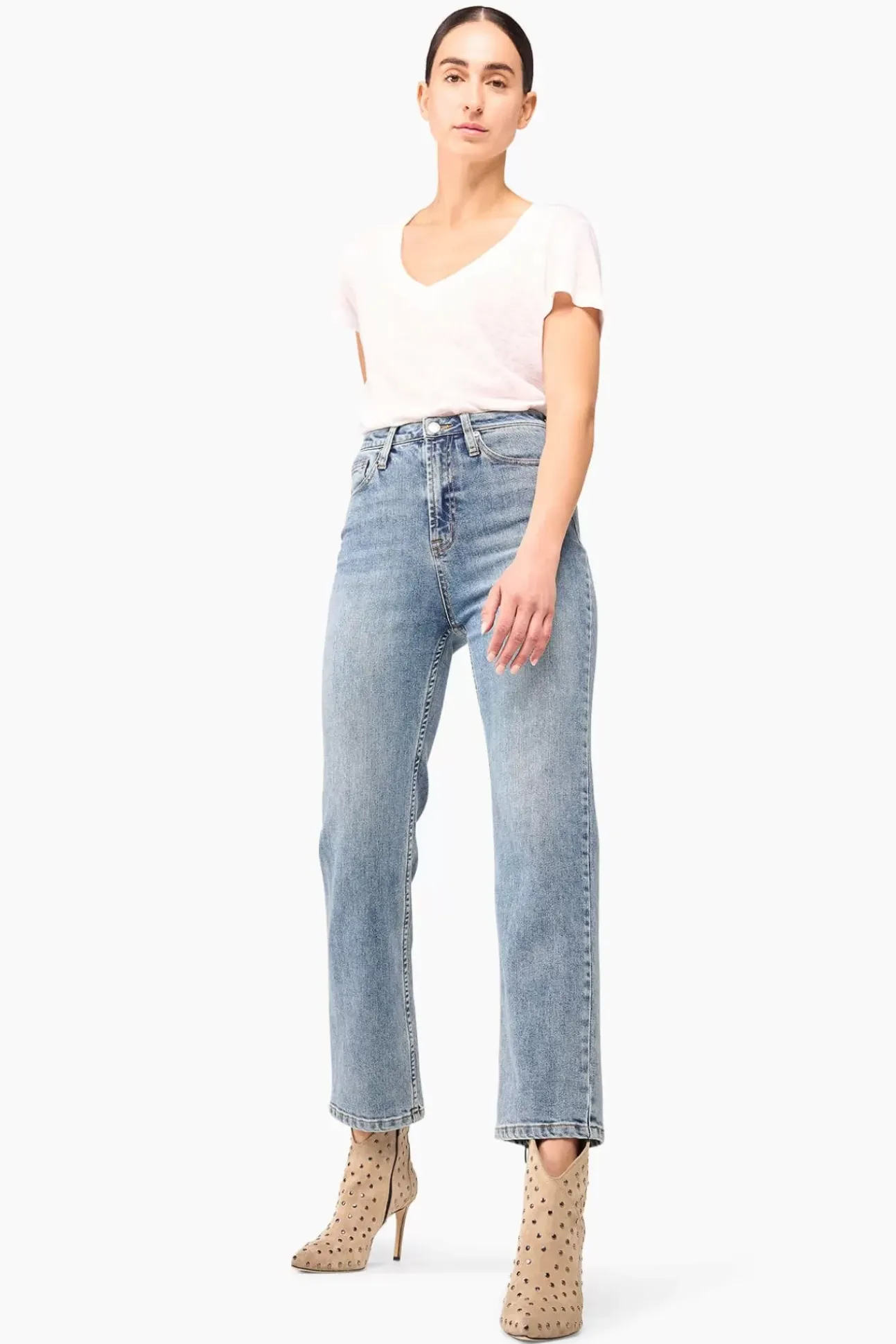 JANICE Denim^High Rise Boyfriend Jeans Morgan Blue 395