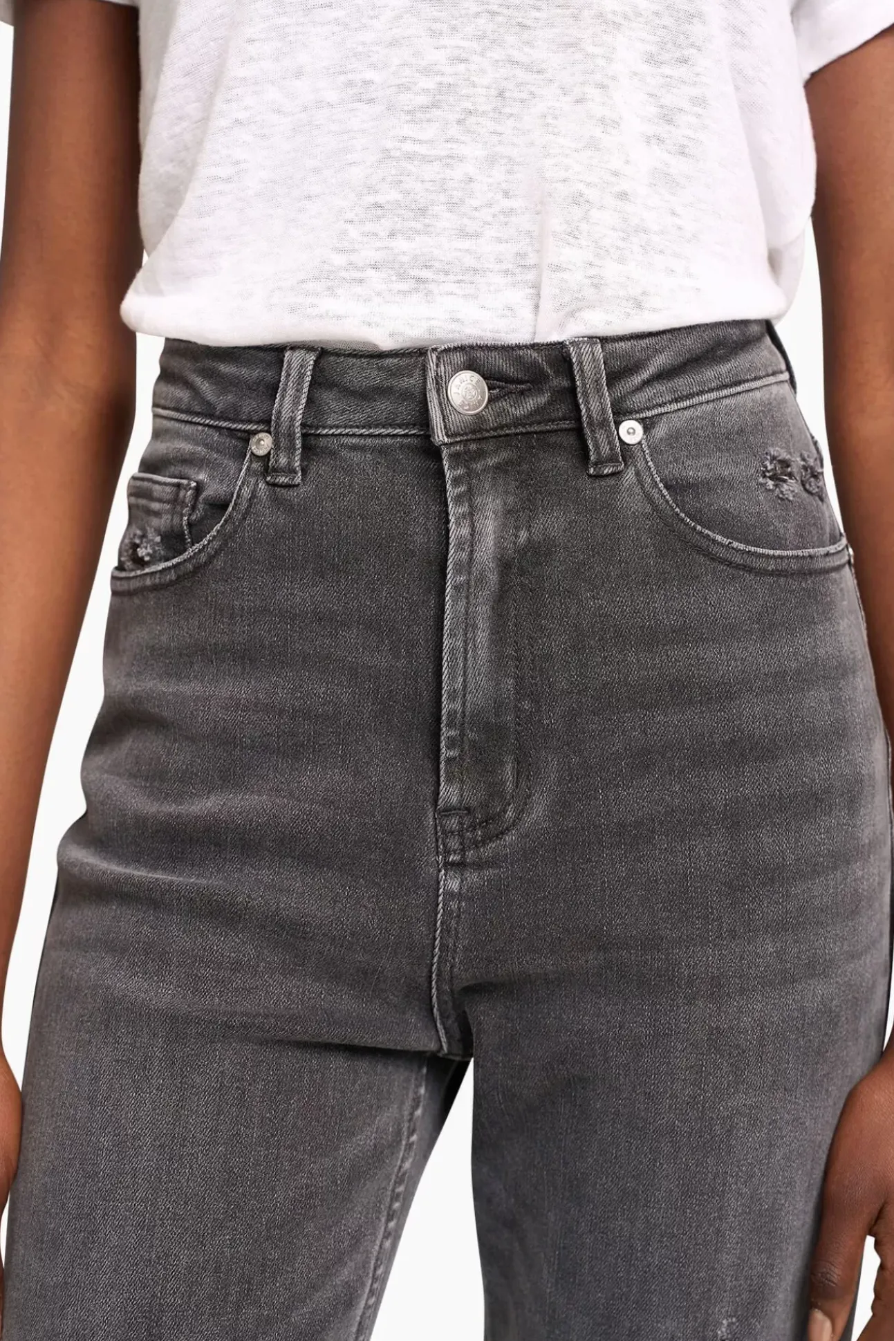 JANICE Denim^High Rise Boyfriend Jeans Morgan Destroyed Grijs 811