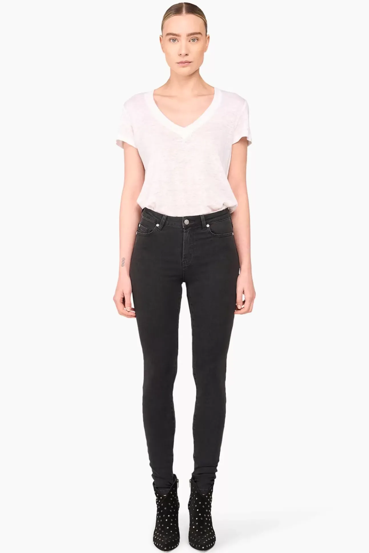 JANICE Denim^High Rise Skinny Jeans Rocket Black 410