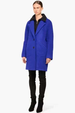 JANICE Jassen^Jas Dames Wol Bob Blauw