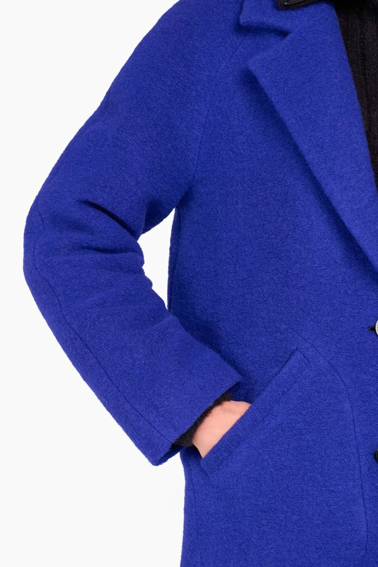 JANICE Jassen^Jas Dames Wol Bob Blauw