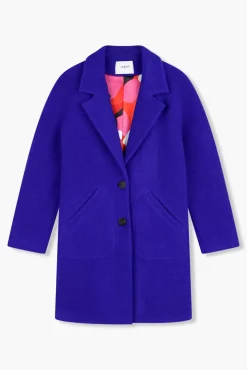 JANICE Jassen^Jas Dames Wol Bob Blauw