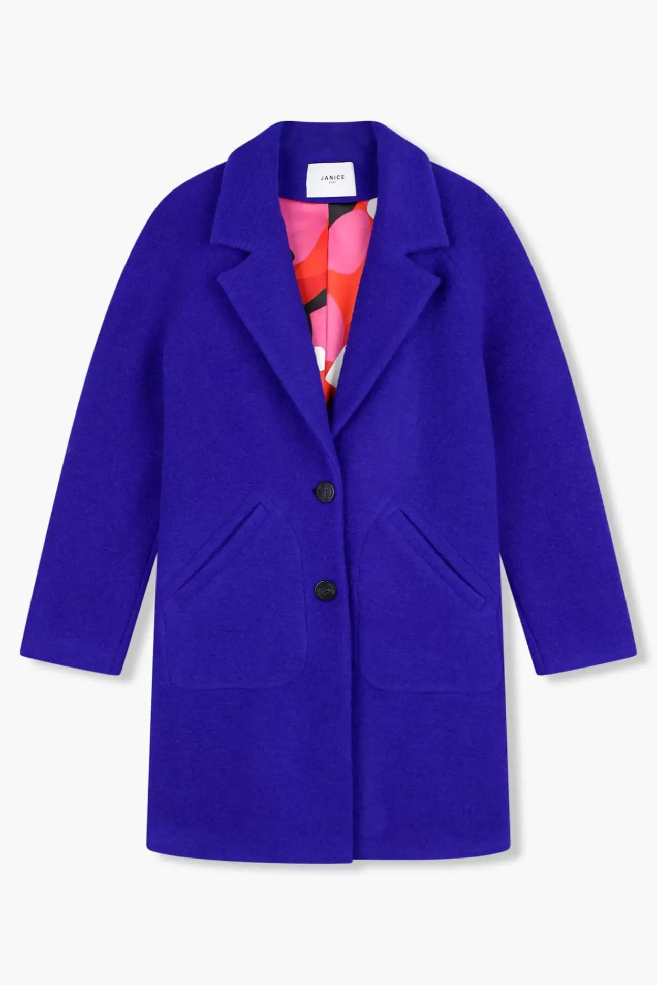 JANICE Jassen^Jas Dames Wol Bob Blauw