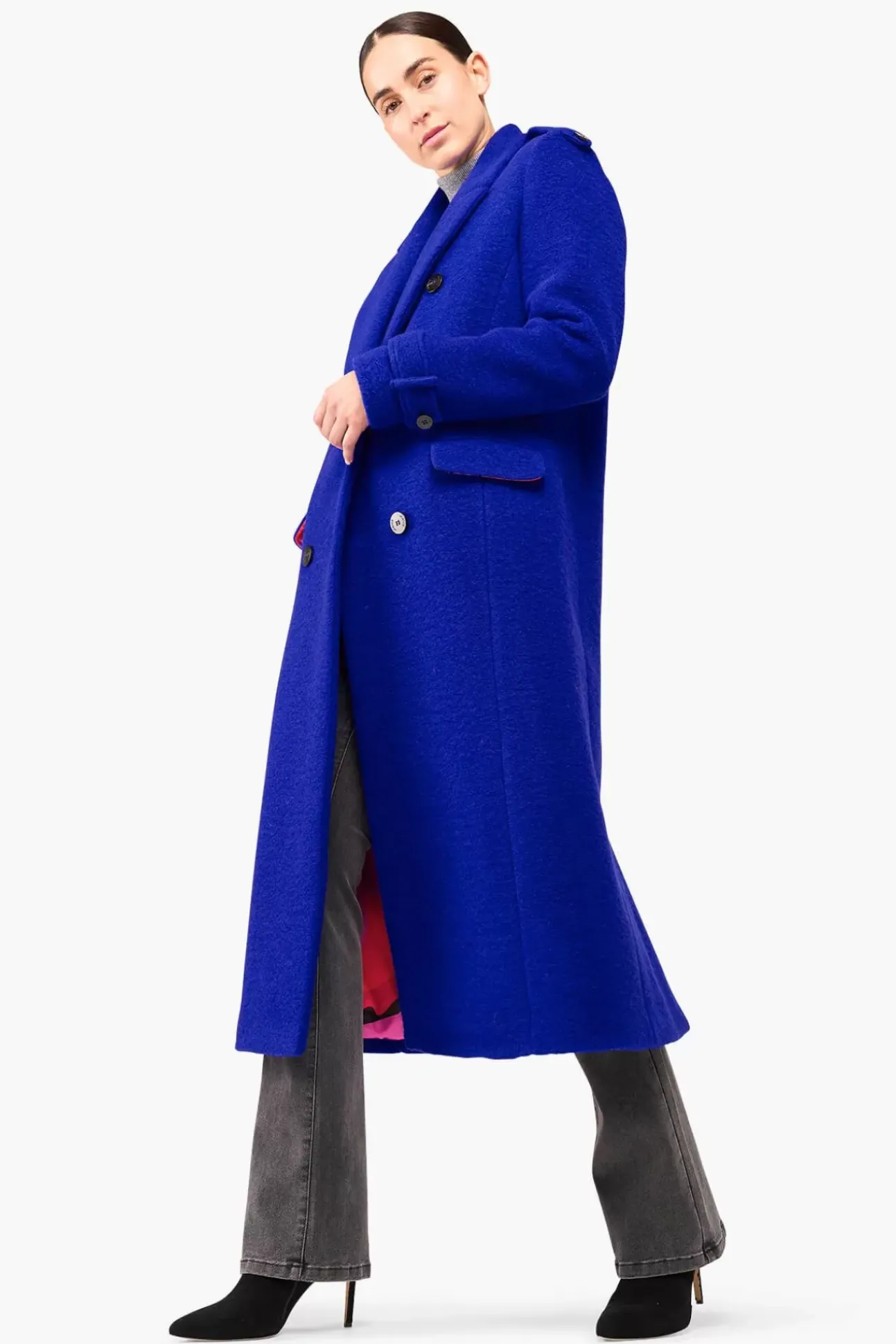 JANICE Jassen^Jas Dames Wol Lennon Blauw
