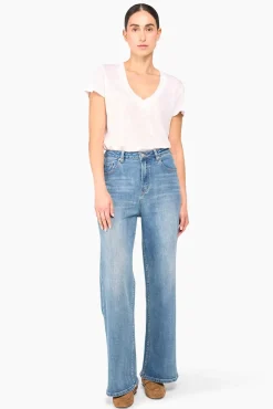 JANICE Denim^Jeans Dames Wijde Pijp Jason Blauw 405