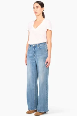 JANICE Denim^Jeans Dames Wijde Pijp Jason Blauw 405