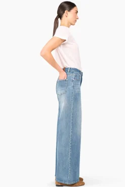 JANICE Denim^Jeans Dames Wijde Pijp Jason Blauw 405