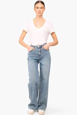JANICE Denim^Jeans Dames Wijde Pijp Jason Blauw 395