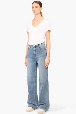 JANICE Denim^Jeans Dames Wijde Pijp Jason Blauw 395