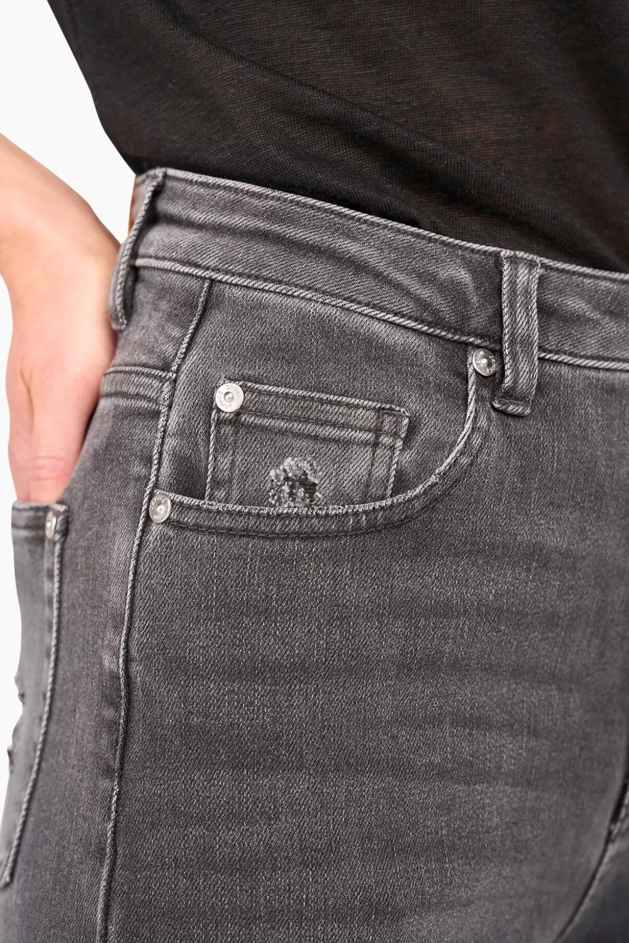 JANICE Denim^Jeans Dames Wijde Pijp Jason Destroyed Grijs 811