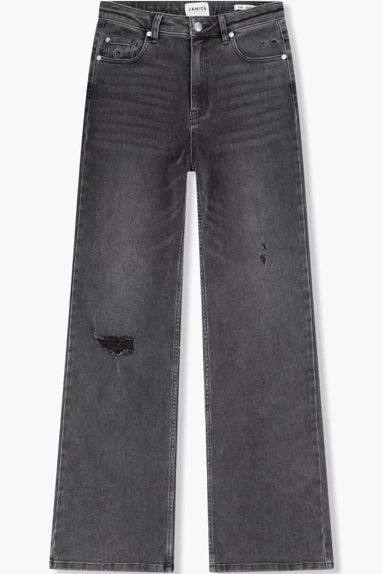 JANICE Denim^Jeans Dames Wijde Pijp Jason Destroyed Grijs 811