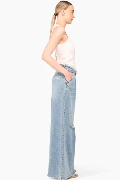 JANICE Denim^Jeans Wijde Pijp Dames Dollar Destroyed Blue 033