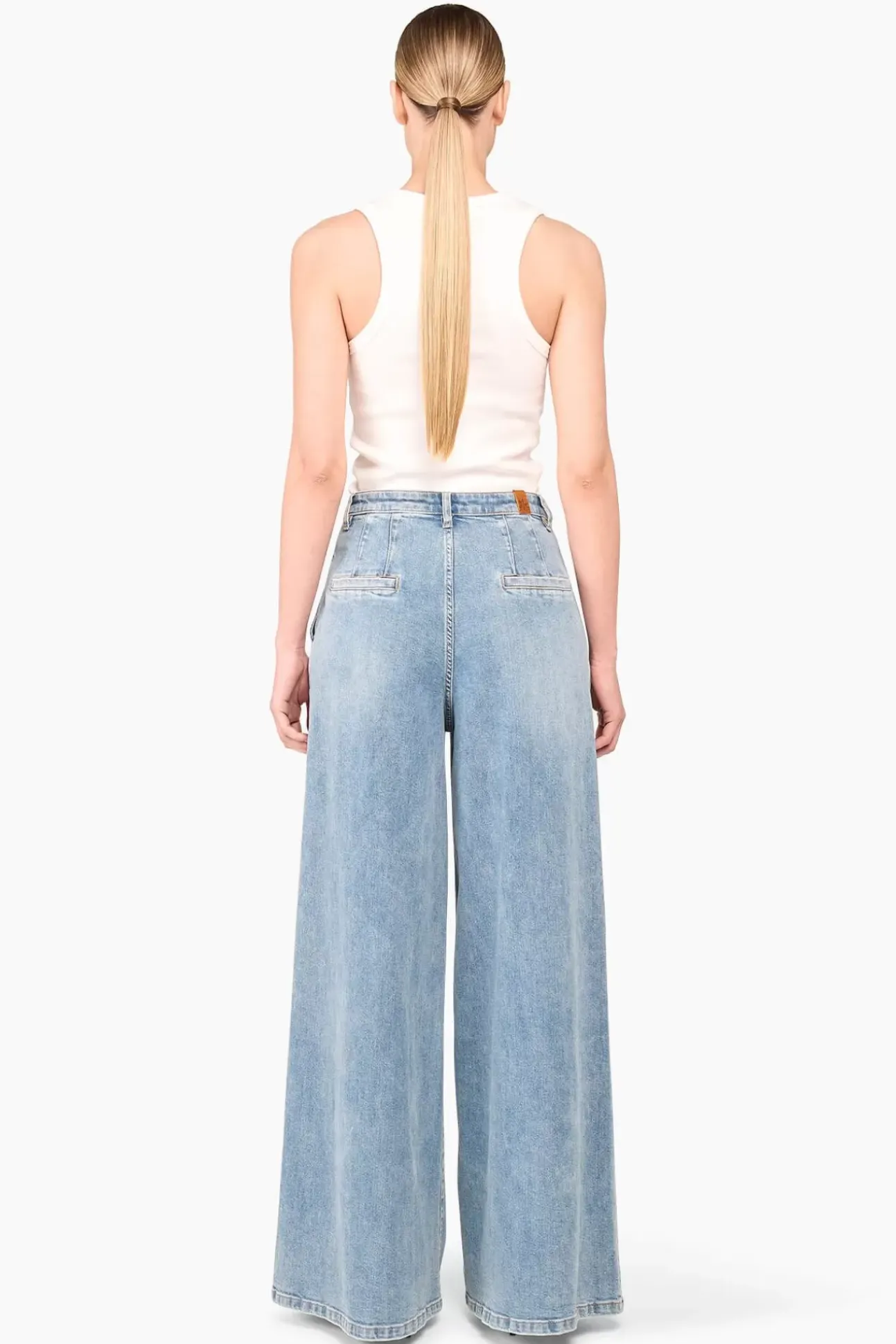 JANICE Denim^Jeans Wijde Pijp Dames Dollar Destroyed Blue 033