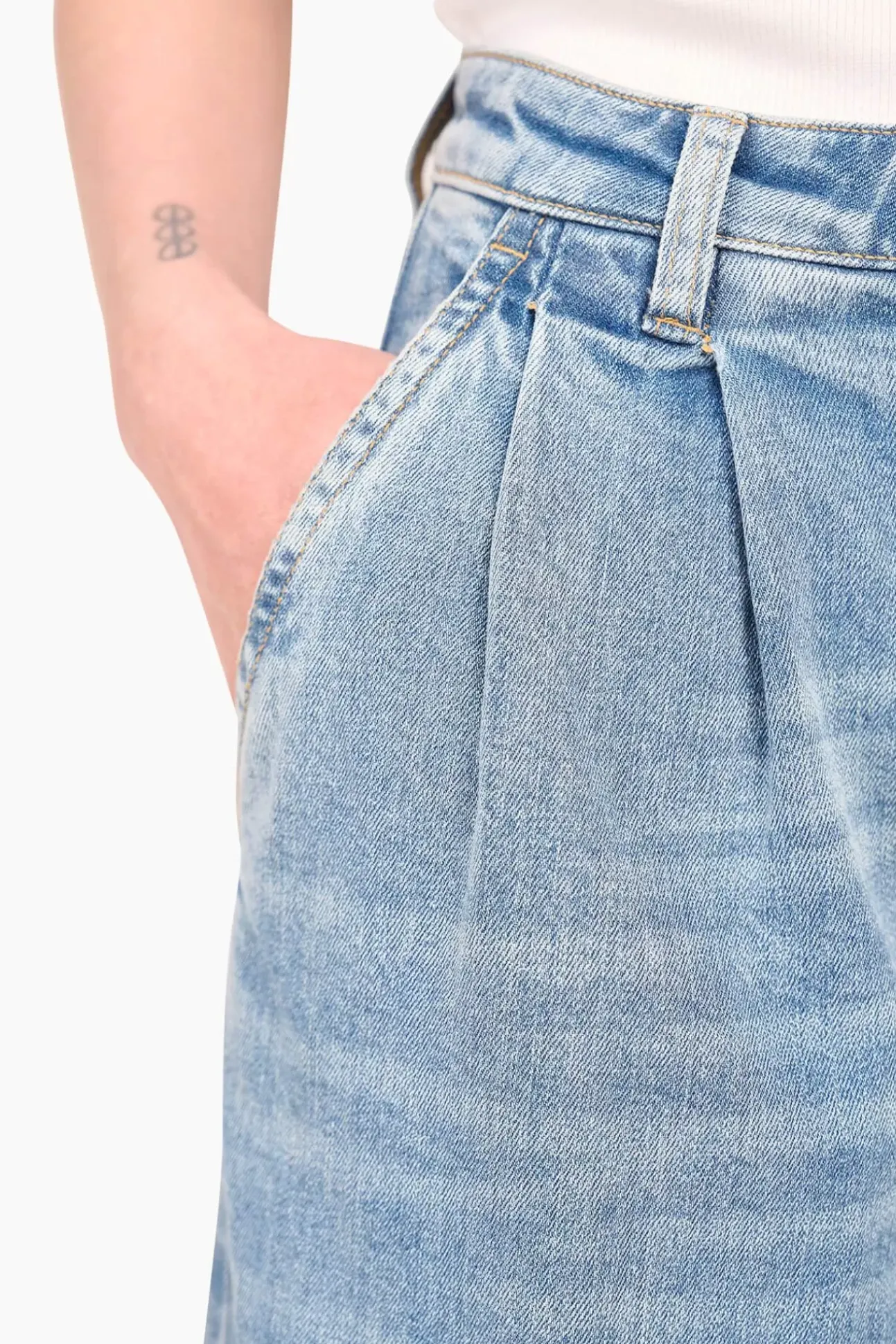 JANICE Denim^Jeans Wijde Pijp Dames Dollar Destroyed Blue 033