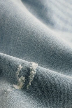 JANICE Denim^Jeans Wijde Pijp Dames Dollar Destroyed Blue 033