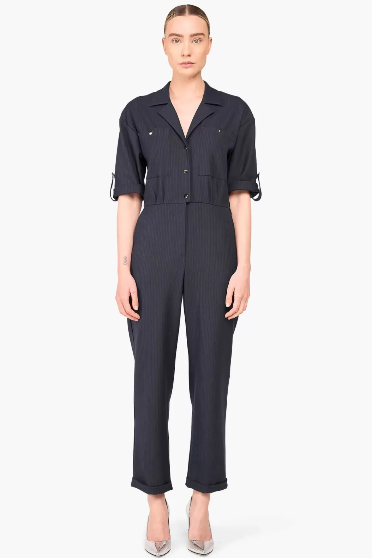 JANICE Jurken^Jumpsuit Dames Stretch London Blauw