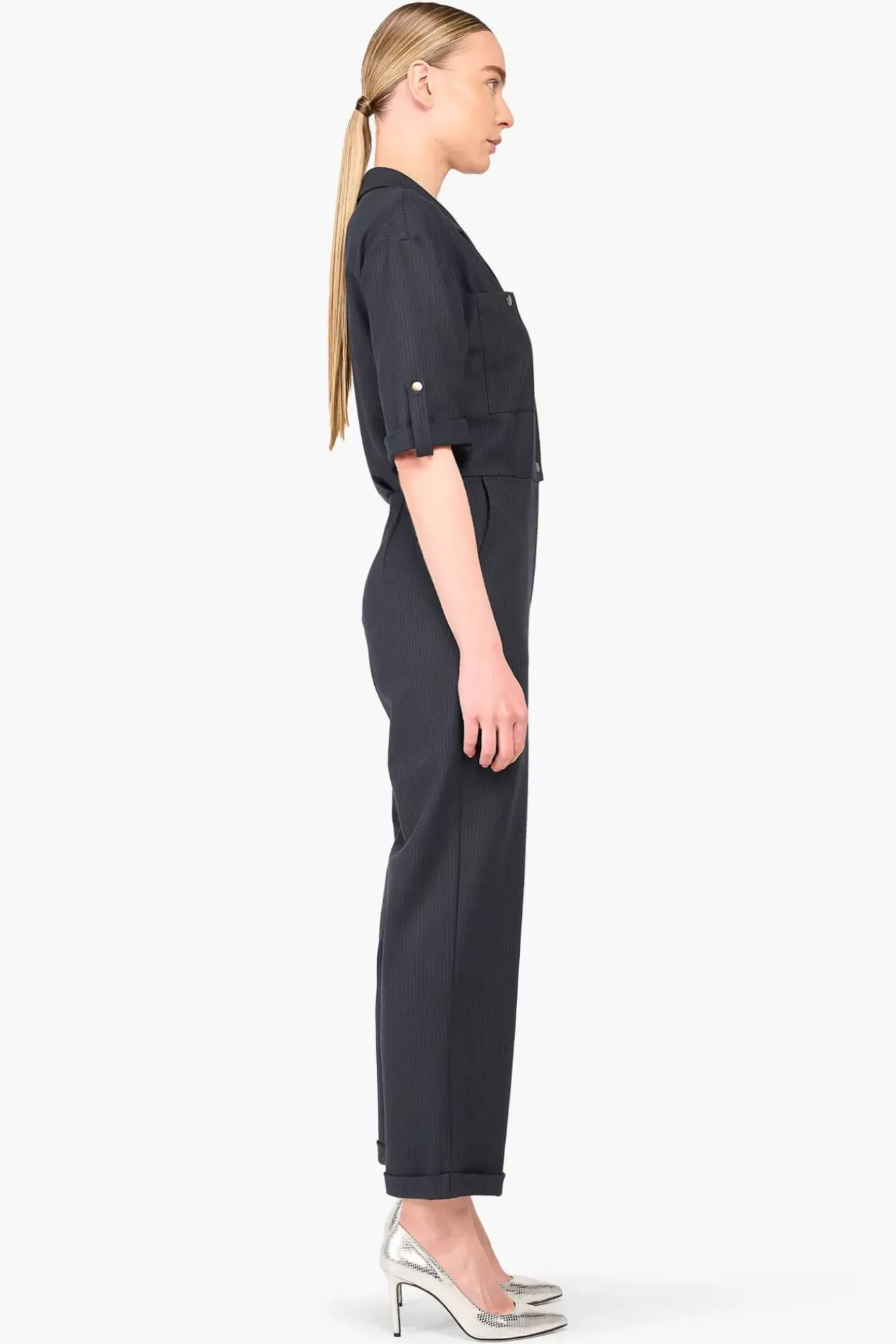 JANICE Jurken^Jumpsuit Dames Stretch London Blauw