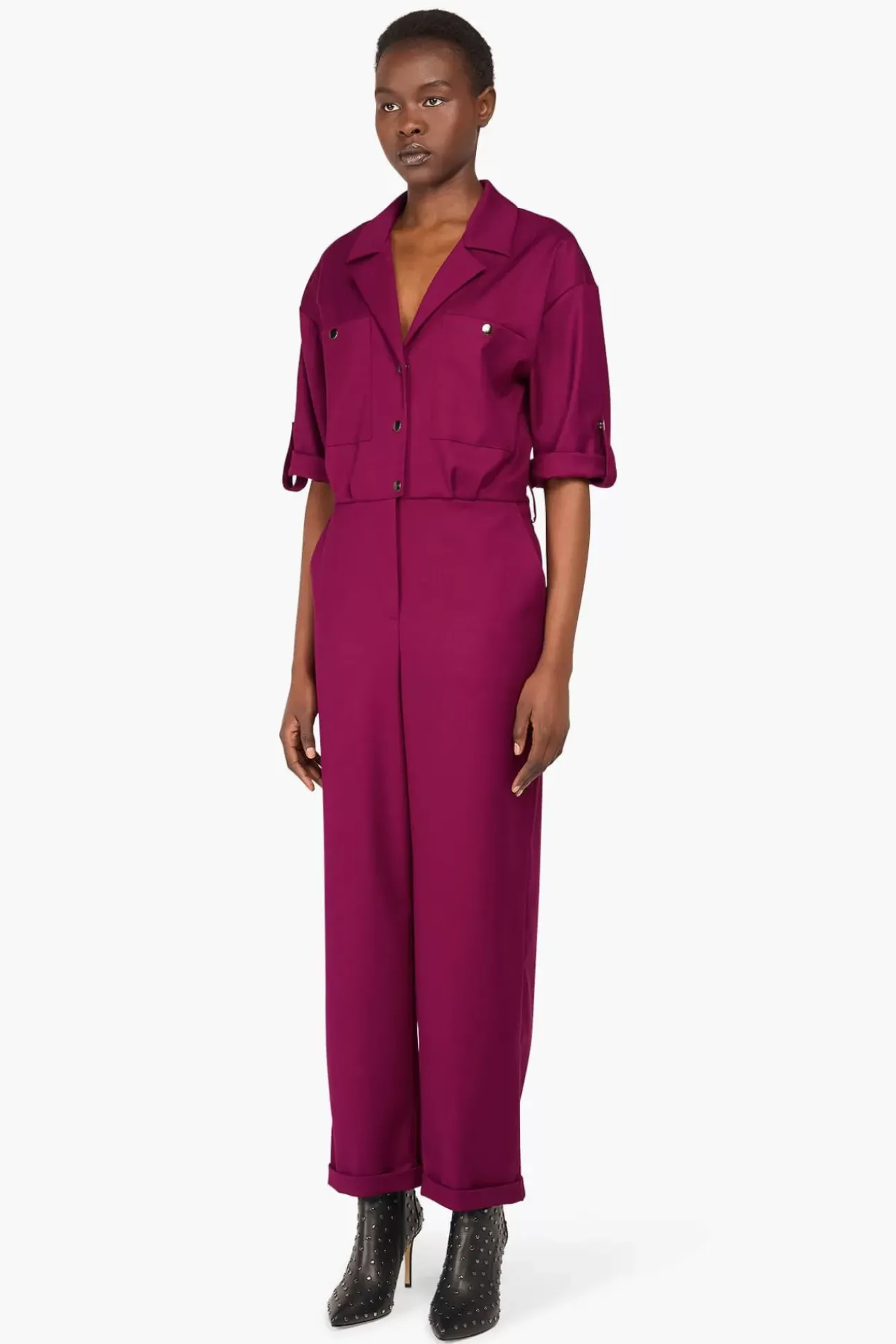JANICE Jurken^Jumpsuit Dames Stretch London Burgundy