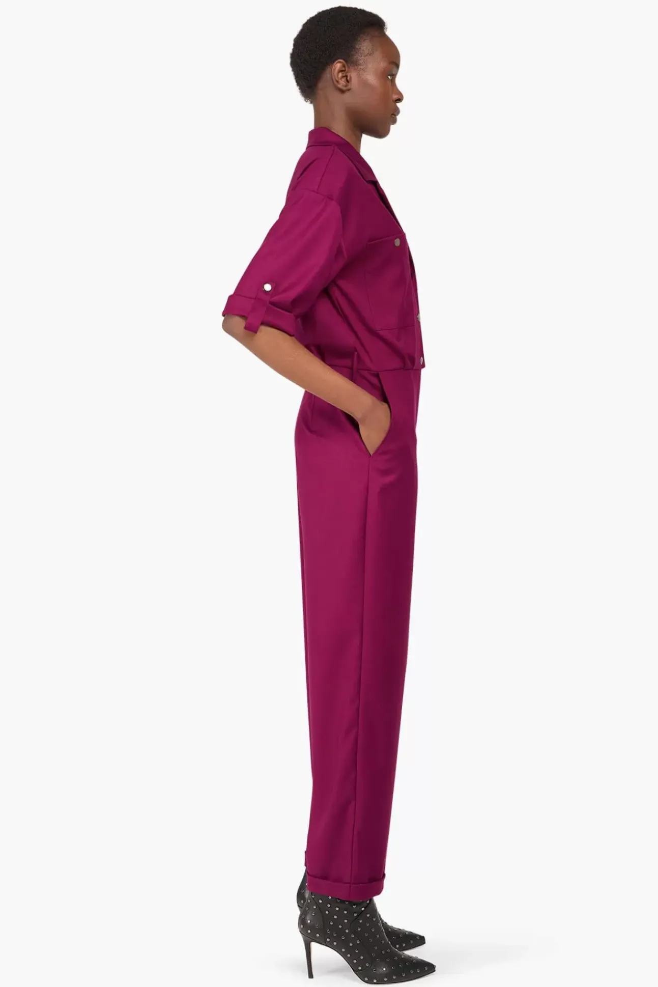JANICE Jurken^Jumpsuit Dames Stretch London Burgundy