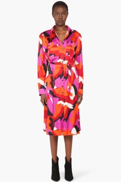 JANICE Jurken^Jurk Print Lange Mouwen George Multi