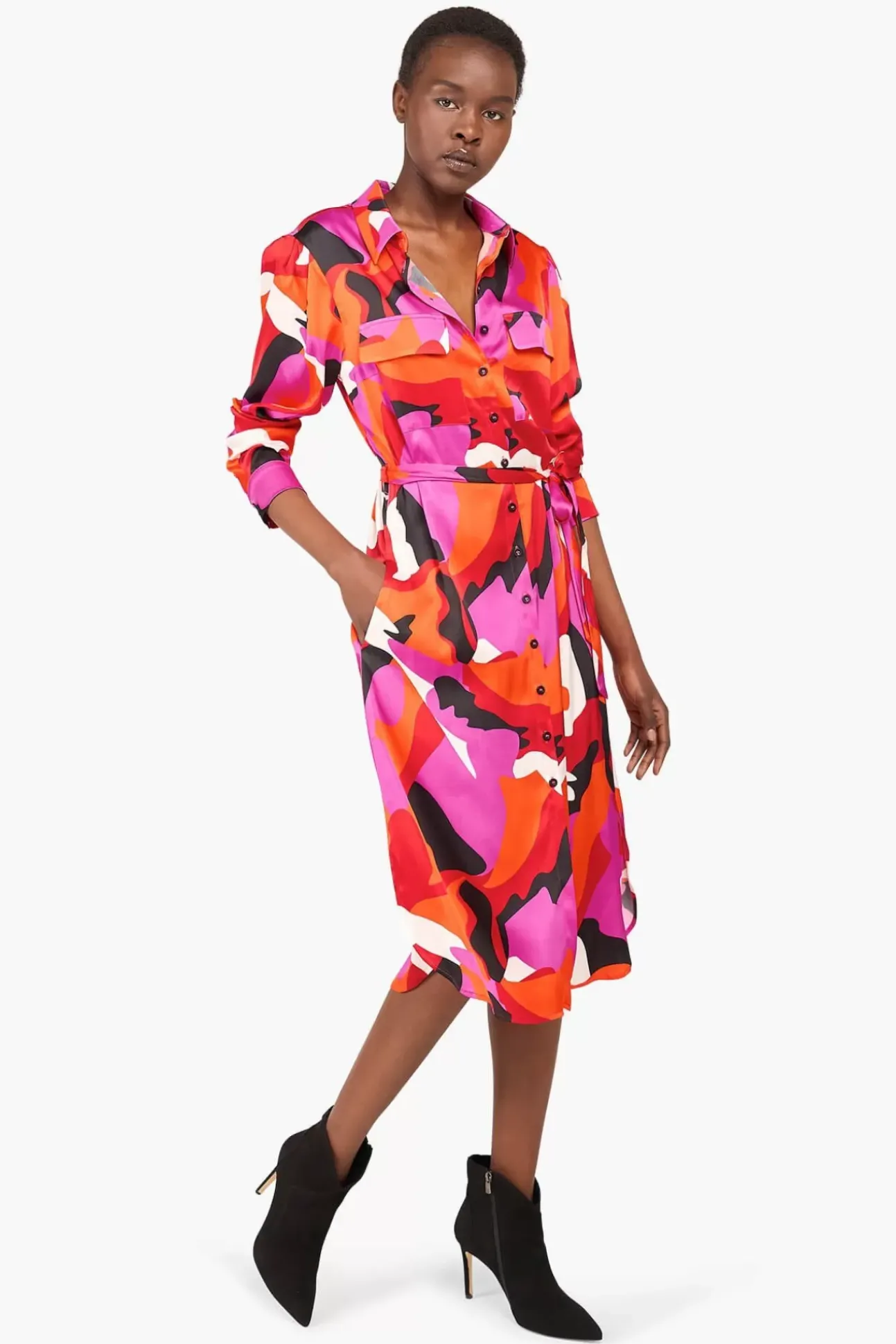 JANICE Jurken^Jurk Print Lange Mouwen George Multi
