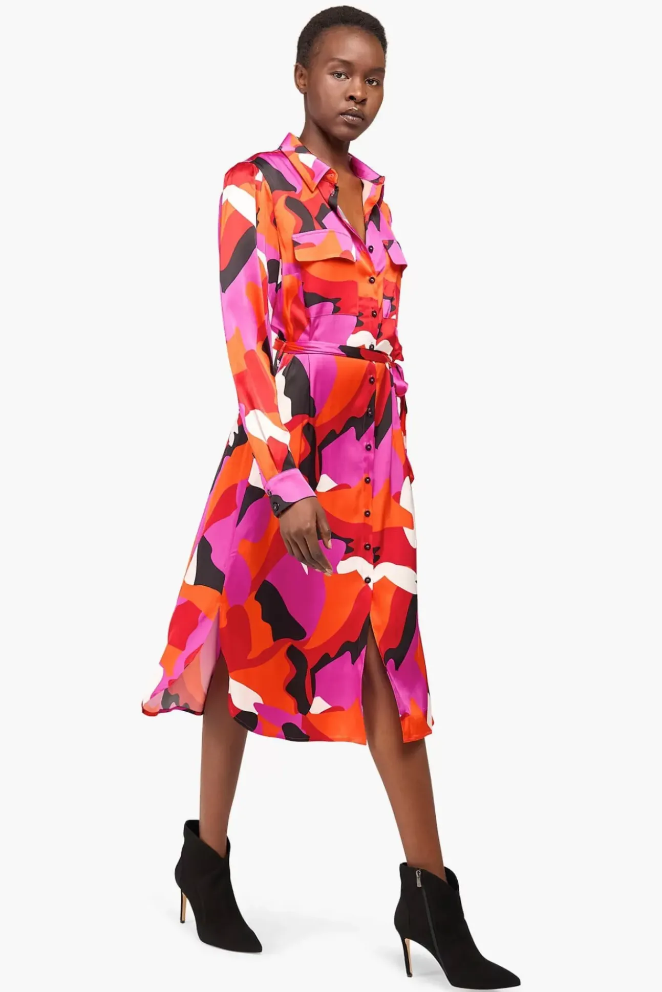 JANICE Jurken^Jurk Print Lange Mouwen George Multi