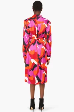 JANICE Jurken^Jurk Print Lange Mouwen George Multi