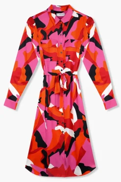 JANICE Jurken^Jurk Print Lange Mouwen George Multi