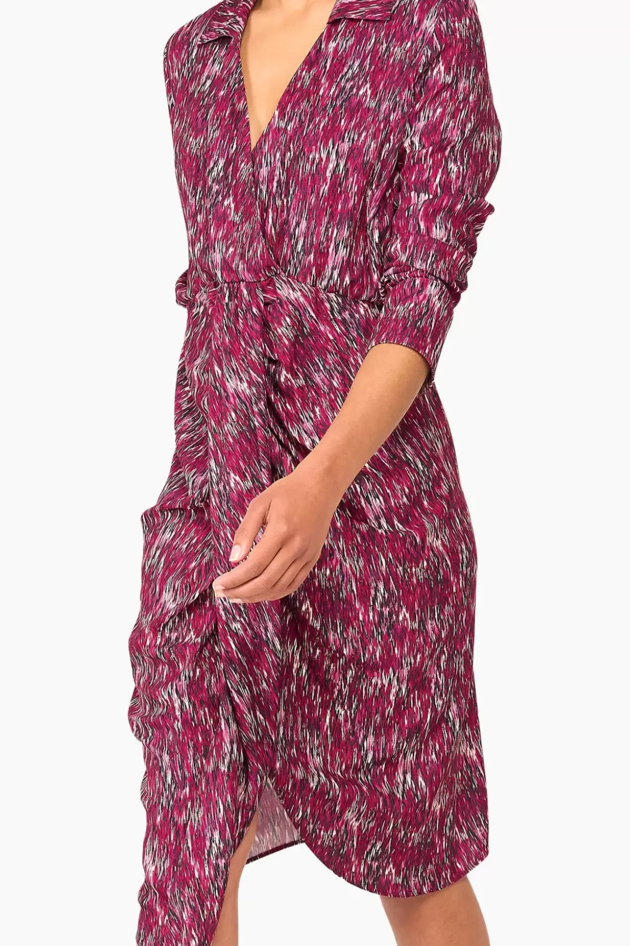 JANICE Jurken^Jurk Print Lange Mouw Jesse Burgundy