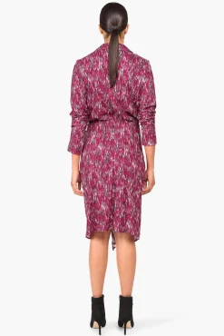 JANICE Jurken^Jurk Print Lange Mouw Jesse Burgundy