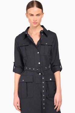JANICE Jurken^Jurk Riem Chicago Blauw