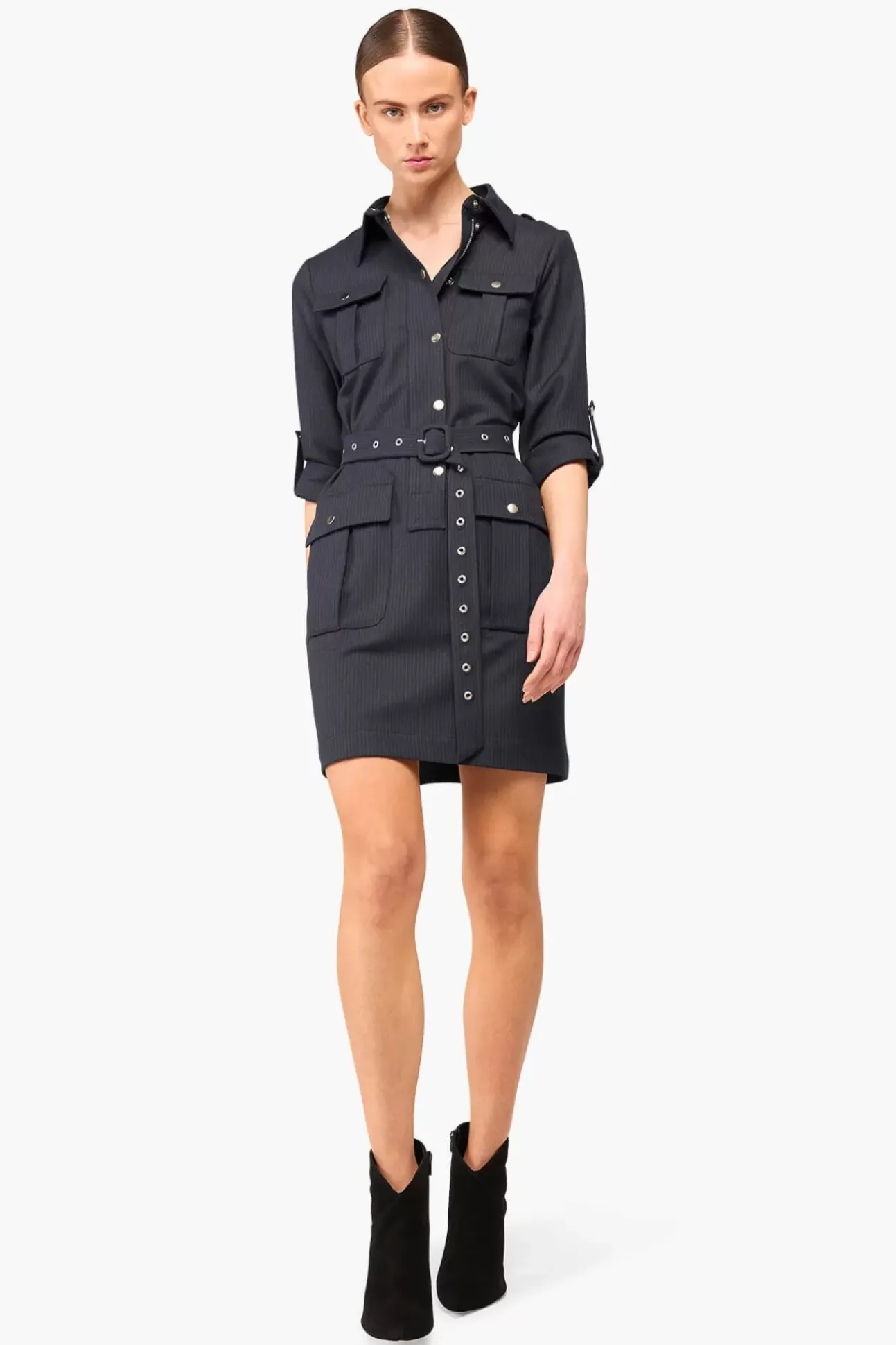 JANICE Jurken^Jurk Riem Chicago Blauw