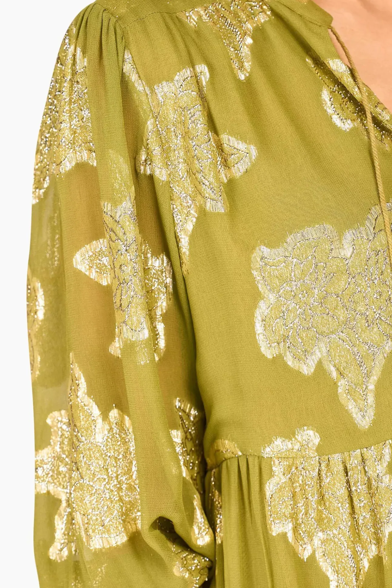 JANICE Jurken^Jurk Viscose Lurex Jimmy Groen