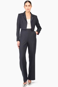 JANICE Blazers^Kort Jasje Dames Streep Watson Blauw