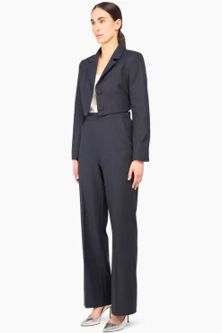 JANICE Blazers^Kort Jasje Dames Streep Watson Blauw