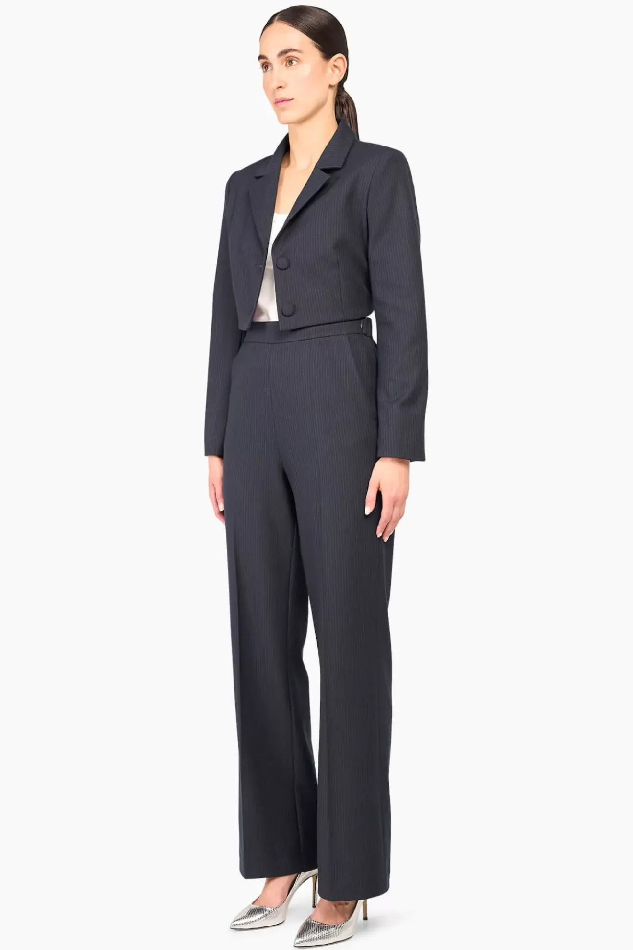JANICE Blazers^Kort Jasje Dames Streep Watson Blauw