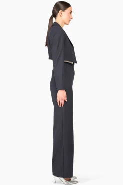 JANICE Blazers^Kort Jasje Dames Streep Watson Blauw