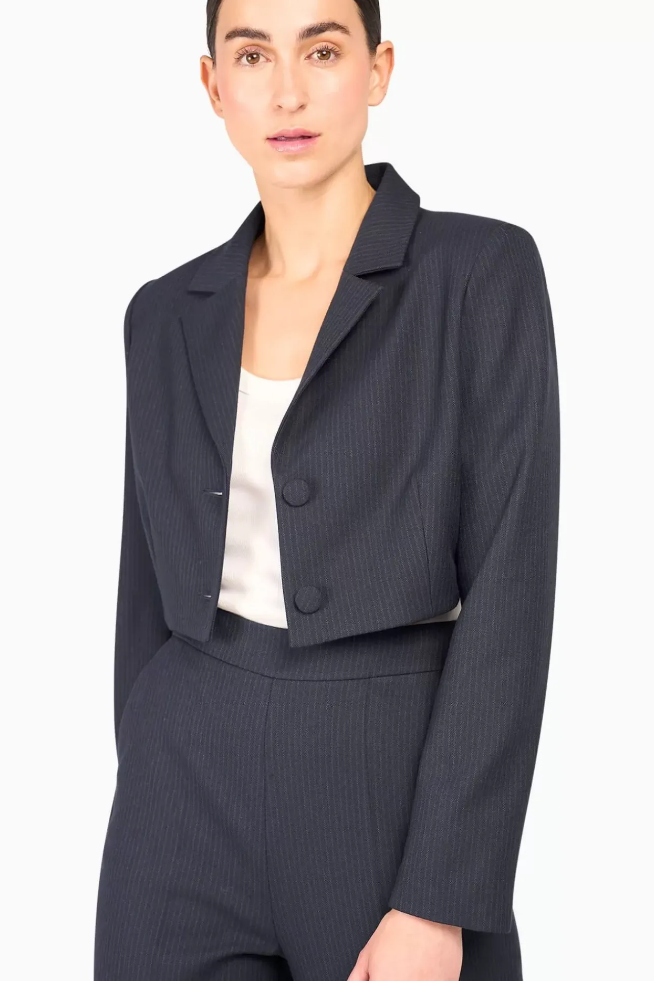 JANICE Blazers^Kort Jasje Dames Streep Watson Blauw