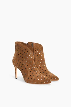 JANICE Laarsjes^Laarsjes Dames Studs Suede Stewart Cognac
