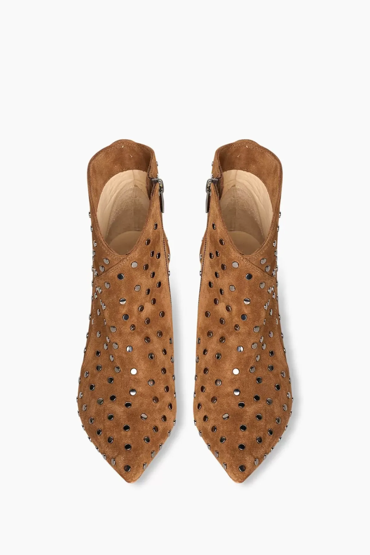 JANICE Laarsjes^Laarsjes Dames Studs Suede Stewart Cognac