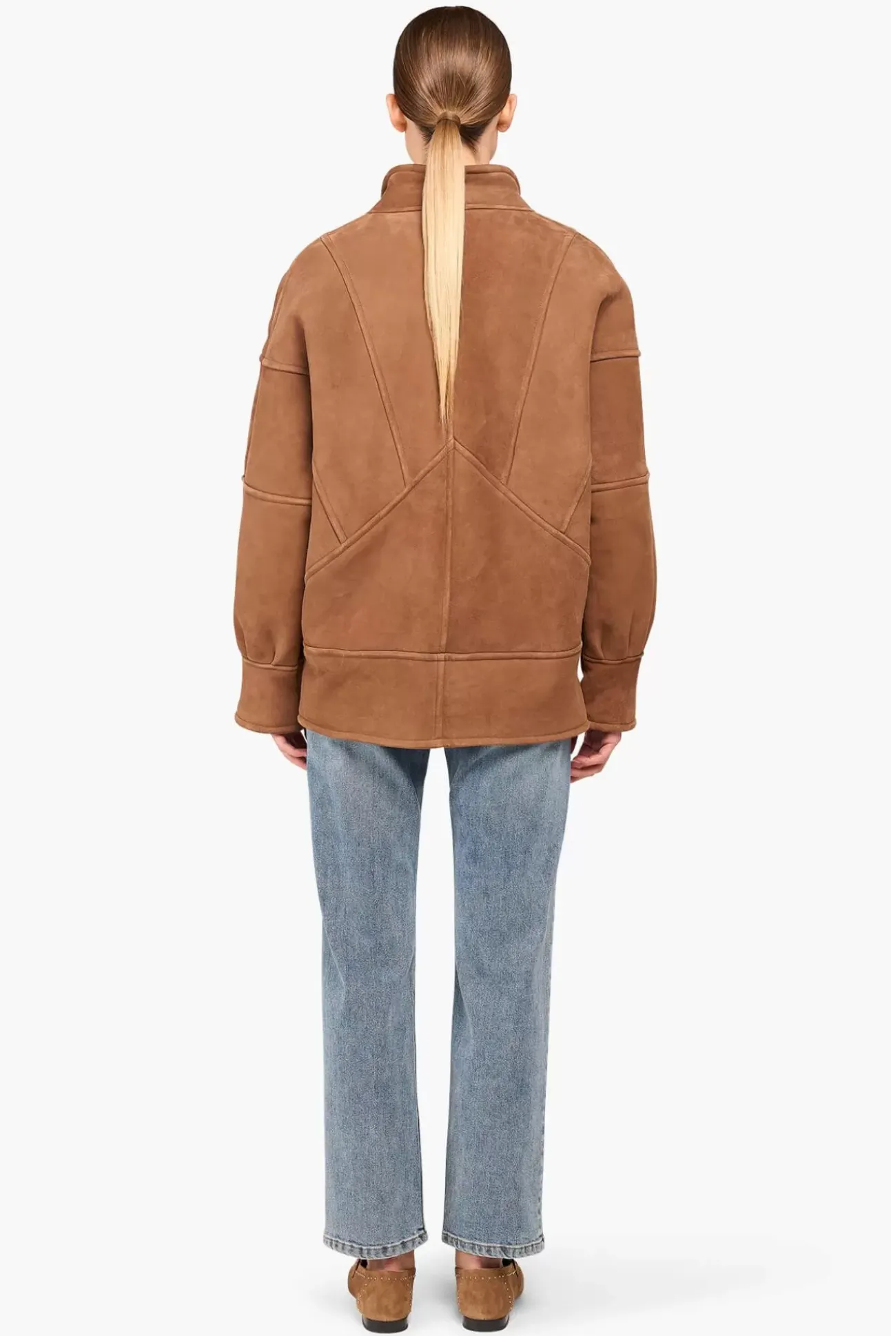 JANICE Leer^Lammy Coat Dames Seth Bruin